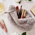 Layla Faux Fur Cosmetic Bag Nude
