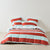 Rugby Stripe Chilli Quilt Cover Set