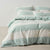 Vintage Wide Stripe Duck Egg Quilt Cover Set