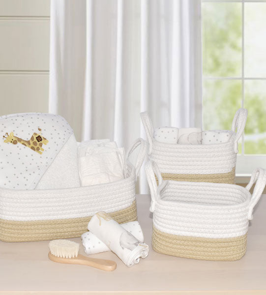 Cotton Rope Natural White 3pc Storage Set by Living Textiles