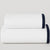 Navy Trim Combed Cotton Hotel Bath or Pool Towel