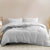 Striped Flax Linen Blend Grey Quilt Cover Set