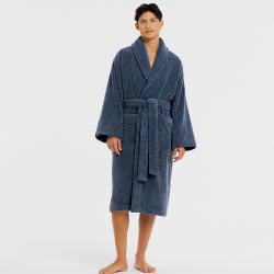 Aven Indigo Australian Cotton Robe by Sheridan – Cottonbox Pty Ltd