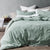Washed Cotton Green Quilt Cover Set