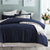Navy Waffle Polyester Quilt Cover Set