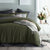 Waffle Olive Quilt Cover Set