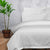 Sateen Stripe White 1000TC Quilt Cover Set