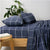 Acton Blue Flannelette Sheet Set