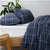 Acton Blue Flannelette Quilt Cover Set