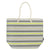 Grey Yellow Stripe Beach Tote Bag