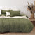 Linen Cotton Olive Quilt Cover Set