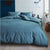 Organic Cotton Basic Blue Grey Quilt Cover Set
