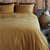 VT Woven Stone Fraying Yellow Quilt Cover Set