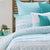 Vivid Teal Quilted European Pillowcase