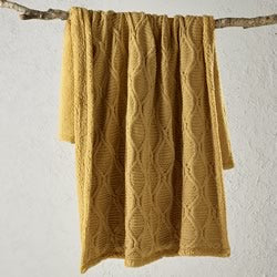Sorrento Mustard Throw Rug (130 x 160cm) by Bianca – Cottonbox Pty Ltd