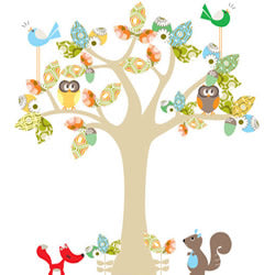 Blue Leave Tree Sticker Enchanted Neutral Blue Tree Stickers by Cocoon Couture – Cottonbox Pty Ltd