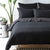 Waffle Black Quilt Cover Set