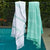 Green And White Turkish Towel