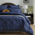 Waffle Navy Stripe Comforter Set