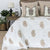 Paisley Beige Hand Block Printed Coverlet (210 x 210cm)