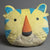 Yellow Tiger Head Plush Cushion