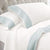 Crochet Iceblue Lace On White Sheet Set