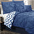Pinch Pleat 7pce Blue Comforter Set