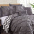 Pinch Pleat 7pc Charcoal Comforter Set