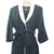 Egyptian Cotton Velour Striped Bathrobe BLUE