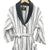 Egyptian Cotton Velour Striped Bathrobe WHITE