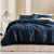 Nimes Navy Linen Coverlet (240 x 260cm)