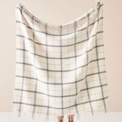 Wool Cream Check Throw (127 x 152cm) by Linen House – Cottonbox Pty Ltd