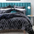 Diez Charcoal Quilt Cover Set