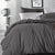 Vintage Washed Cotton Charcoal Quilt Cover Set
