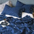 Copenhagen Indigo French Linen Cotton Designer Comforter Set (200 x 230cm)