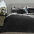 Luxe Charcoal Velvet Quilted Bedspread Set