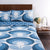 70s Flower Oval Blue Quilt Cover Set
