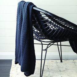 Ashmore Navy Throw by Private collection – Cottonbox Pty Ltd