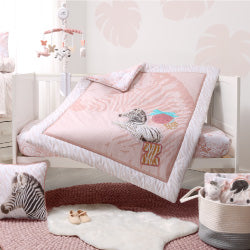 Groundnut Shell Zebra Animal Planet Zebra 4 Piece Cot Set by Peanut Shell – Cottonbox Pty Ltd