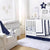 Navy Pleated Cot Coverlet