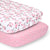 2pk Cot Fitted Sheets Roses and Floral